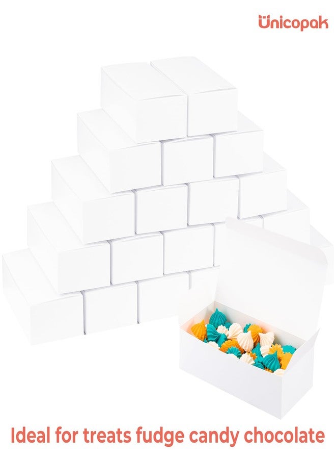UnicoPak 20 Pack 1 Lb. Candy Boxes, Food Grade White Small Gift Boxes for Fudge Candy Chocolate Treat Goodie, Ideal for Birthday Christmas Party Homemade Business, 7 1/8" x 3 3/8" x 2" - Image 3